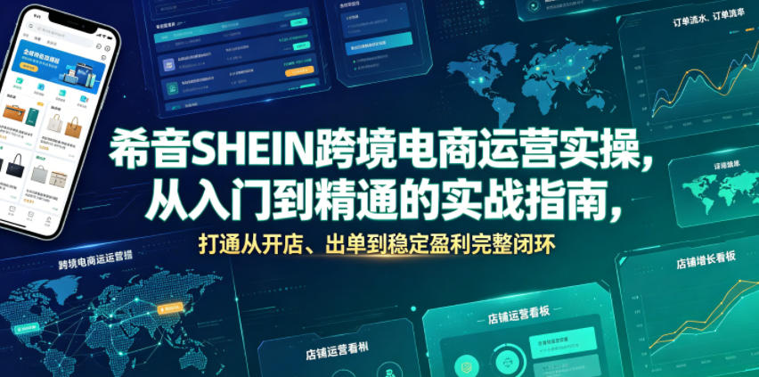 希音SHEIN跨境电商运营实操，从入门到精通的实战指南，打通从开店、出单到稳定盈利完整闭环 - 严选资源大全