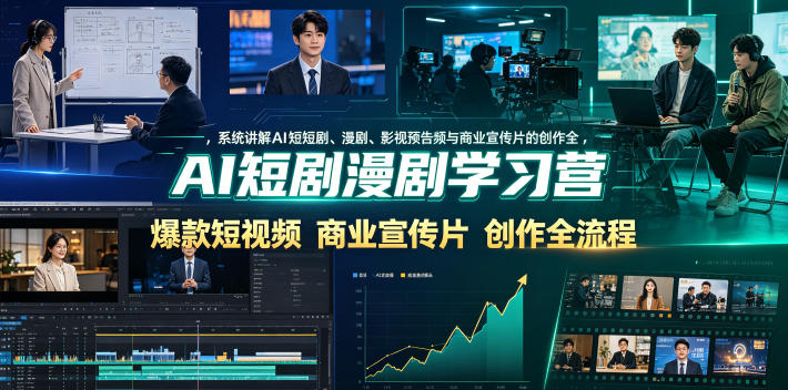 AI短剧漫剧学习营，系统讲解AI短剧、漫剧、影视预告片、爆款短视频与商业宣传片的创作全流程 - 严选资源大全