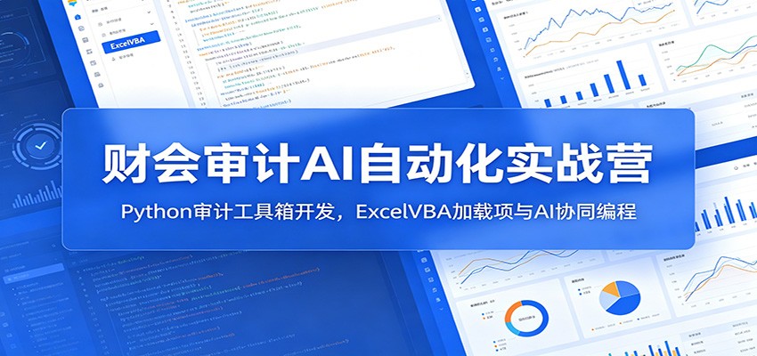 财会审计AI自动化实战营：Python审计工具箱开发，ExcelVBA加载项与AI协同编程 - 严选资源大全