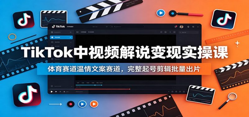TikTok中视频解说变现实操课：体育赛道温情文案赛道，完整起号剪辑批量出片 - 严选资源大全 - 严选资源大全