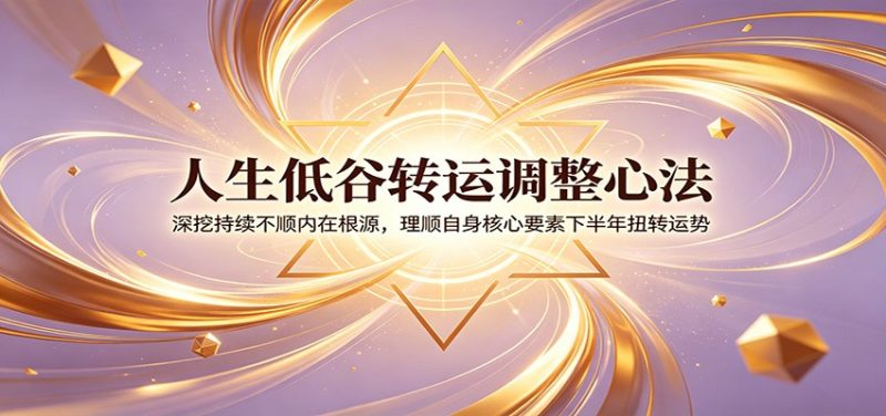 人生低谷转运调整心法：深挖持续不顺内在根源，理顺自身核心要素下半年扭转运势 - 严选资源大全 - 严选资源大全