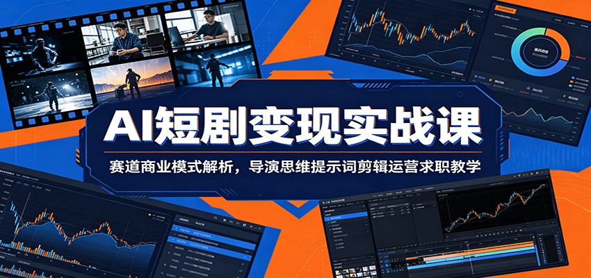 AI短剧变现实战课：赛道商业模式解析，导演思维提示词剪辑运营求职教学 - 严选资源大全