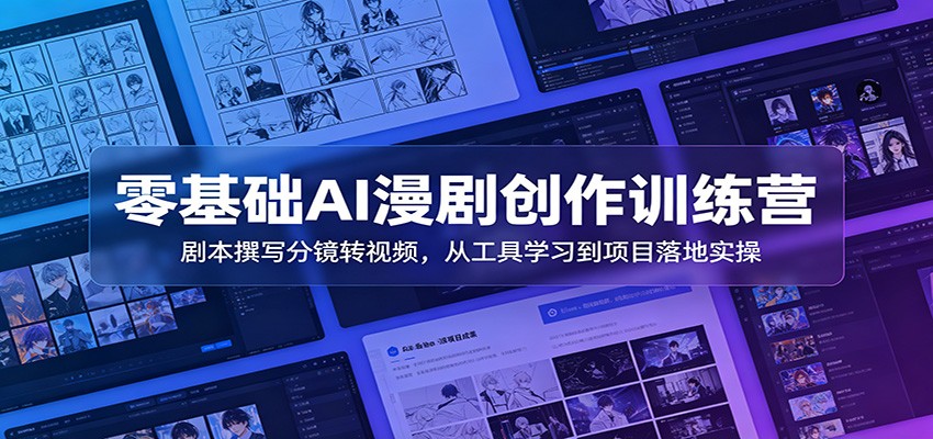 零基础AI漫剧创作训练营：剧本撰写分镜转视频，从工具学习到项目落地实操 - 严选资源大全