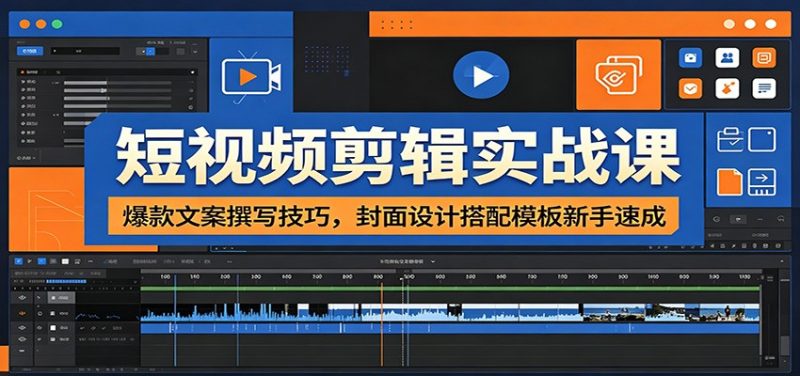 短视频剪辑实战课：爆款文案撰写技巧，封面设计搭配模板新手速成 - 严选资源大全 - 严选资源大全