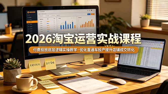 2026 淘宝运营实战课程，付费投放底层逻辑实操教学，优化直通车投产提升店铺成交转化 - 严选资源大全