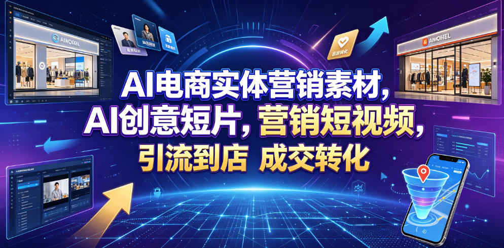 AI电商实体营销素材，AI创意短片，高效打造营销短视频，轻松引流到店，稳定提升门店客流与成交转化 - 严选资源大全