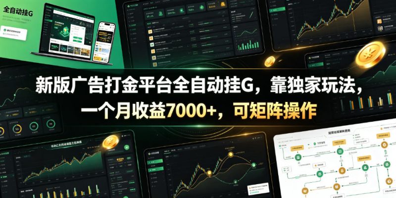 新版广告打金平台全自动挂G，靠独家玩法，一个月收益7000+，可矩阵操作【附全套脚本】【揭秘】 - 严选资源大全 - 严选资源大全