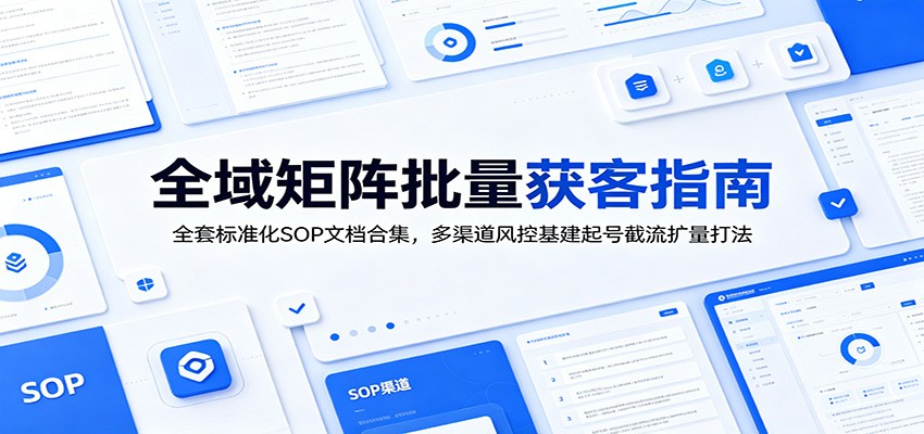 全域矩阵批量获客指南：全套标准化SOP文档合集，多渠道风控基建起号截流扩量打法 - 严选资源大全