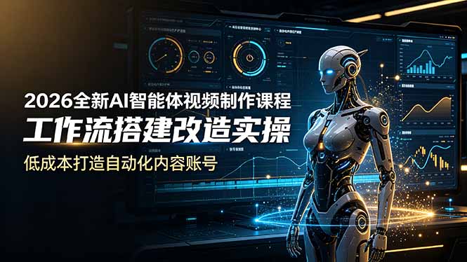 2026全新AI Codex智能体视频制作课程，工作流搭建改造实操，低成本打造自动化内容账号 - 严选资源大全