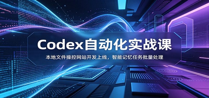 Codex自动化实战课:本地文件操控网站开发上线,智能记忆任务批量处理 - 严选资源大全 - 严选资源大全