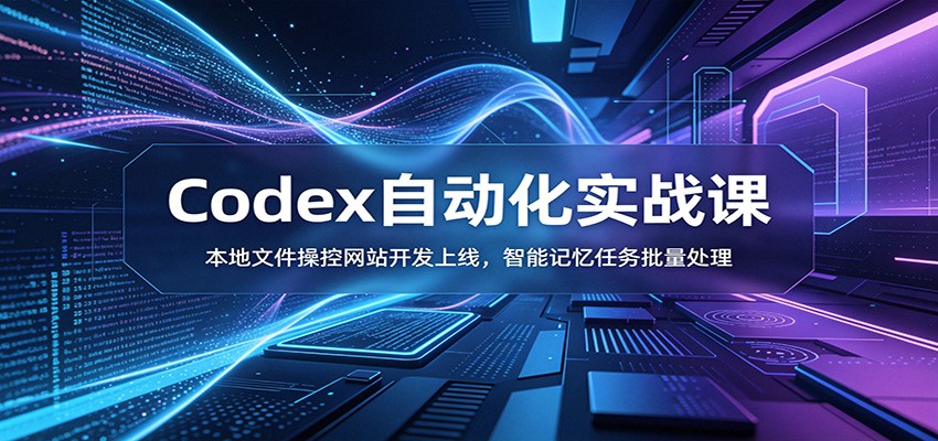 Codex自动化实战课：本地文件操控网站开发上线，智能记忆任务批量处理 - 严选资源大全
