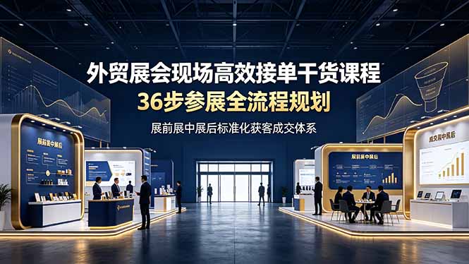 外贸展会现场高效接单干货课程,36步参展全流程规划,展前展中展后标准化获客成交体系 - 严选资源大全