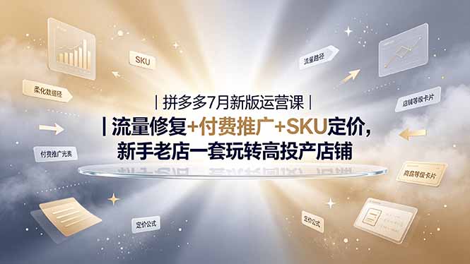 2026拼多多掘金运营私教大课-7月,流量推广定价申诉全覆盖,一套打法稳定店铺长期出单 - 严选资源大全