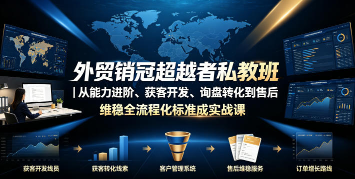 外贸销冠超越者私教班｜从能力进阶、获客开发、询盘转化到售后维稳全流程标准化成交实战课 - 严选资源大全 - 严选资源大全