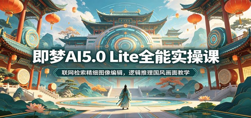 即梦AI5.0 Lite全能实操课：联网检索精细图像编辑，逻辑推理国风画面教学 - 严选资源大全 - 严选资源大全