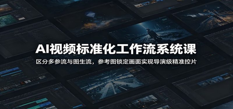 AI视频标准化工作流系统课:区分多参流与图生流,参考图锁定画面实现导演级精准控片 - 严选资源大全 - 严选资源大全