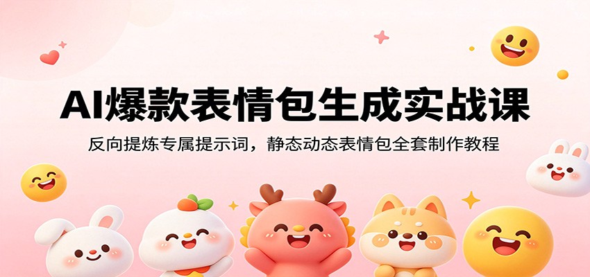 AI爆款表情包生成实战课：反向提炼专属提示词，静态动态表情包全套制作教程 - 严选资源大全