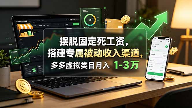 摆脱固定死工资,搭建专属被动收入渠道,多多虚拟类目月入 1-3 万 - 严选资源大全