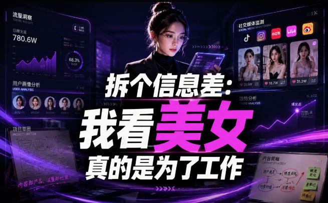【理直气壮】我给看美女找了一个非常恰当的理由，信息差项目 - 严选资源大全