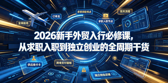 2026新手外贸入行必修课，从求职入职到独立创业的全周期干货 - 严选资源大全