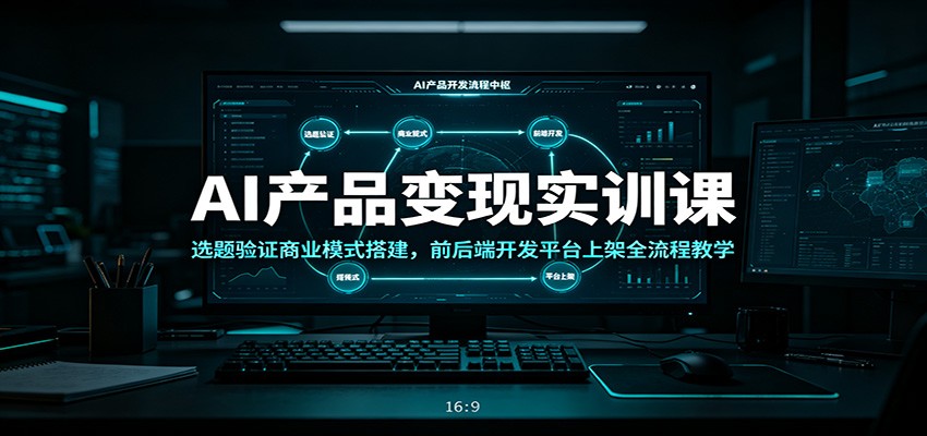 AI产品变现实训课：选题验证商业模式搭建，前后端开发平台上架全流程教学 - 严选资源大全