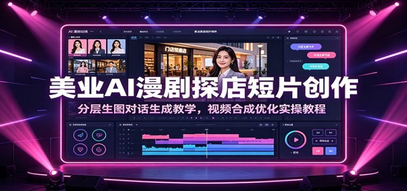 美业AI漫剧探店短片创作：分层生图对话生成教学，视频合成优化实操教程 - 严选资源大全 - 严选资源大全