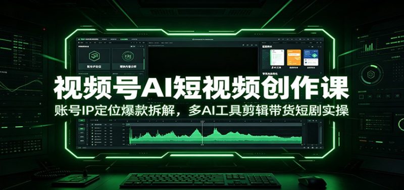 视频号AI短视频创作课:账号IP定位爆款拆解,多AI工具剪辑带货短剧实操 - 严选资源大全 - 严选资源大全