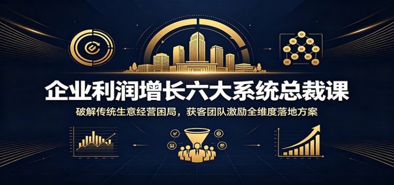 企业利润增长六大系统总裁课:破解传统生意经营困局,获客团队激励全维度落地方案 - 严选资源大全 - 严选资源大全