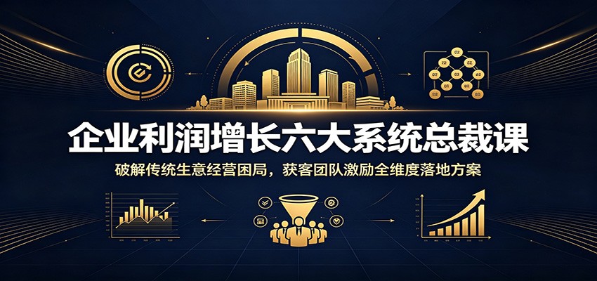 企业利润增长六大系统总裁课：破解传统生意经营困局，获客团队激励全维度落地方案 - 严选资源大全