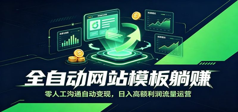 全自动网站模板躺赚:零人工沟通自动变现,日入高额利润流量运营 - 严选资源大全 - 严选资源大全