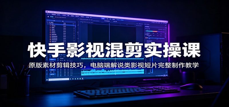 快手影视混剪实操课:原版素材剪辑技巧,电脑端解说类影视短片完整制作教学 - 严选资源大全 - 严选资源大全