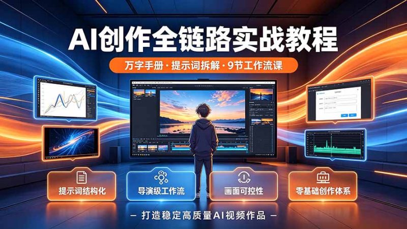 AI创作全链路实战教程｜万字手册·提示词拆解·9节工作流课，打造稳定高质量AI视频作品 - 严选资源大全 - 严选资源大全