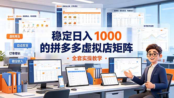 稳定日入 1000 的拼多多虚拟店矩阵,全套实操教学 - 严选资源大全
