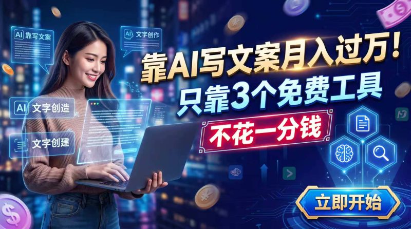 靠AI写文案月入过万,只靠3个免费工具,不花一分钱 - 严选资源大全 - 严选资源大全