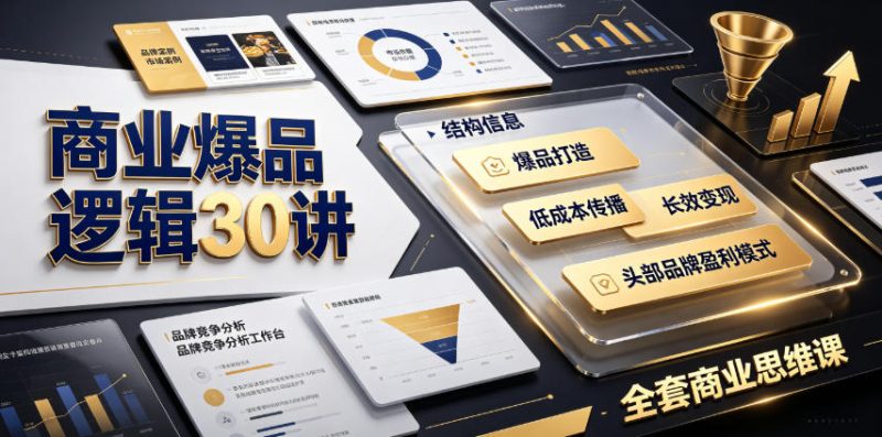商业爆品逻辑30讲|拆解各行各业头部品牌盈利模式,吃透爆品打造、低成本传播、长效变现全套商业思维课 - 严选资源大全 - 严选资源大全