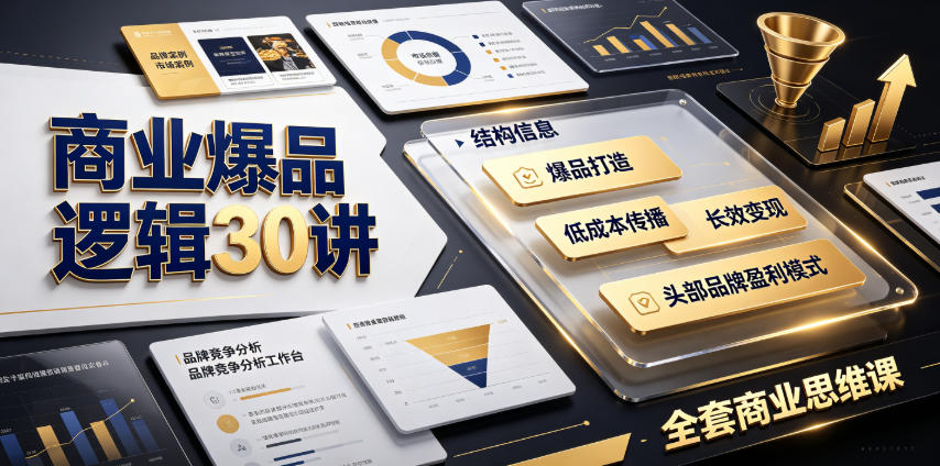 商业爆品逻辑30讲|拆解各行各业头部品牌盈利模式,吃透爆品打造、低成本传播、长效变现全套商业思维课 - 严选资源大全