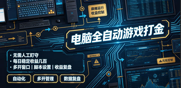 电脑全自动游戏打金，无需人工盯守，每日稳定收益几百！【揭秘】 - 严选资源大全