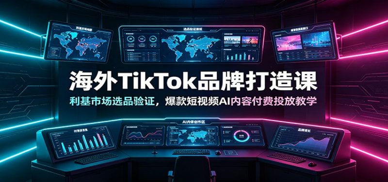 海外TikTok品牌打造课:利基市场选品验证,爆款短视频AI内容付费投放教学 - 严选资源大全 - 严选资源大全