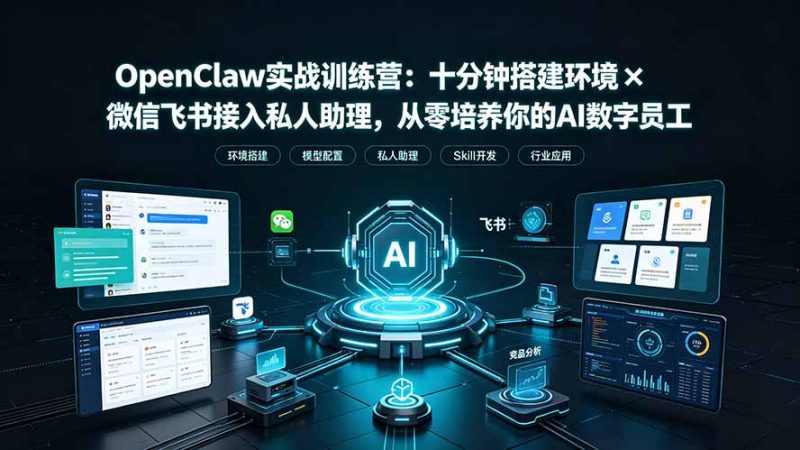 OpenClaw实战特训营:十分钟搭建环境×微信飞书接入私人助理,从零培养你的AI数字员工 - 严选资源大全 - 严选资源大全
