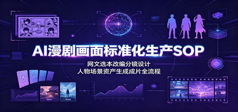 AI漫剧画面标准化生产SOP:网文选本改编分镜设计,人物场景资产生成成片全流程 - 严选资源大全 - 严选资源大全
