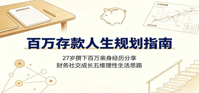 百万存款人生规划指南：27岁攒下百万亲身经历分享，财务社交成长五维理性生活思路 - 严选资源大全 - 严选资源大全