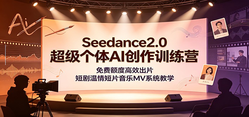 Seedance2.0超级个体AI创作训练营:免费额度高效出片,短剧温情短片音乐MV系统教学 - 严选资源大全