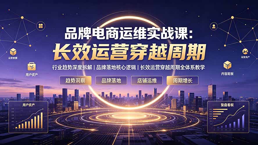 品牌电商运维实战课：行业趋势深度拆解｜品牌落地核心逻辑｜长效运营穿越周期全体系教学 - 严选资源大全