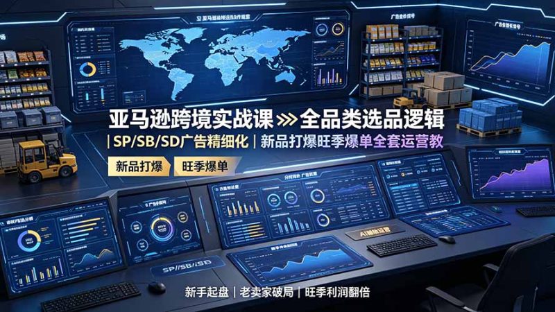 亚马逊跨境实战课:全品类选品逻辑|SP/SB/SD广告精细化|新品打爆旺季爆单全套运营教程 - 严选资源大全 - 严选资源大全
