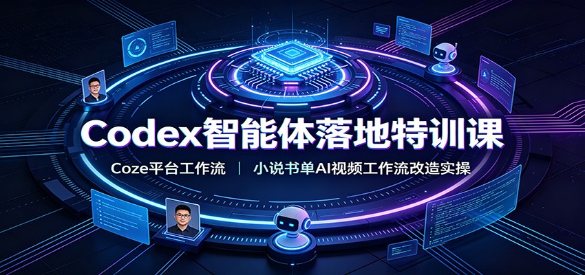 Codex智能体落地特训课：Coze平台工作流，小说书单AI视频工作流改造实操 - 严选资源大全
