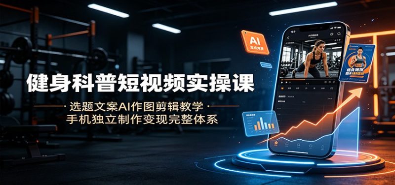 健身科普短视频实操课:选题文案AI作图剪辑教学,手机独立制作变现完整体系 - 严选资源大全 - 严选资源大全