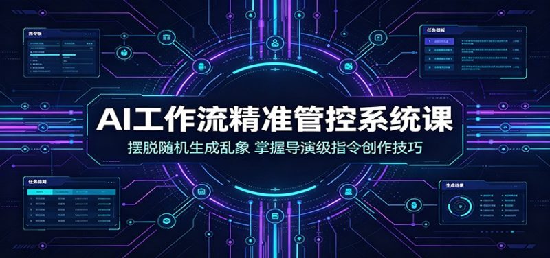 AI工作流精准管控系统课:摆脱随机生成乱象,掌握导演级指令创作技巧 - 严选资源大全 - 严选资源大全