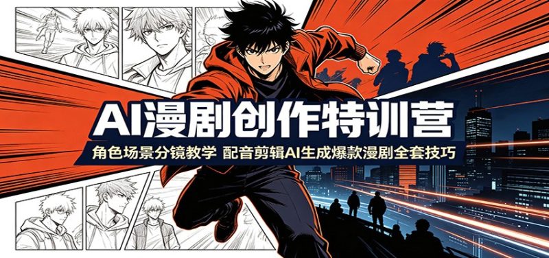 AI漫剧创作特训营:角色场景分镜教学,配音剪辑AI生成爆款漫剧全套技巧 - 严选资源大全 - 严选资源大全