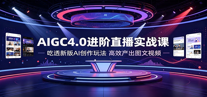 AIGC4.0进阶直播实战课：吃透新版AI创作玩法，高效产出图文视频 - 严选资源大全