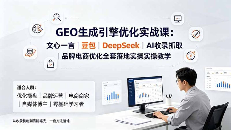 GEO生成引擎优化实战课：文心一言｜豆包｜DeepSeek｜AI收录抓取｜品牌电商优化全套落地实操教学 - 严选资源大全 - 严选资源大全